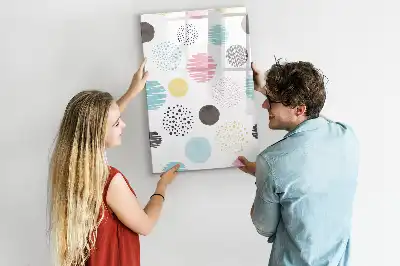 Lavagna magnetica cancellabile a secco con design a cerchi colorati