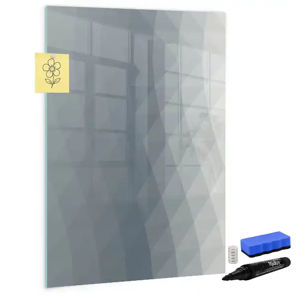 Lavagna magnetica cancellabile a secco con stampa di onde in stile astratto grigio