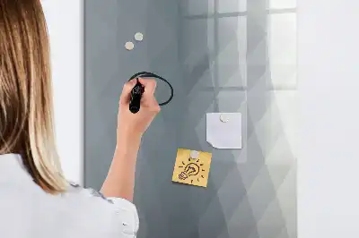 Lavagna magnetica cancellabile a secco con stampa di onde in stile astratto grigio