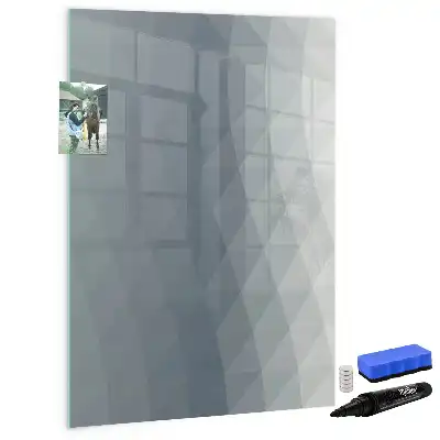 Lavagna magnetica cancellabile a secco con stampa di onde in stile astratto grigio