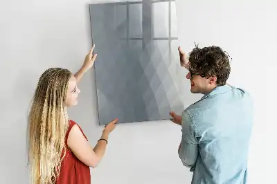 Lavagna magnetica cancellabile a secco con stampa di onde in stile astratto grigio