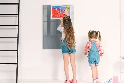 Lavagna magnetica cancellabile a secco con stampa di onde in stile astratto grigio
