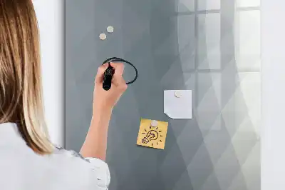 Lavagna magnetica cancellabile a secco con stampa di onde in stile astratto grigio