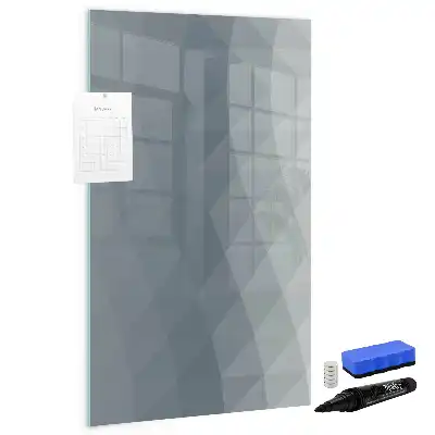 Lavagna magnetica cancellabile a secco con stampa di onde in stile astratto grigio