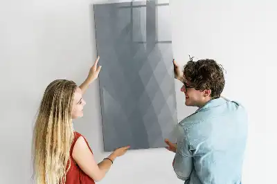 Lavagna magnetica cancellabile a secco con stampa di onde in stile astratto grigio