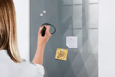 Lavagna magnetica cancellabile a secco con stampa di onde in stile astratto grigio