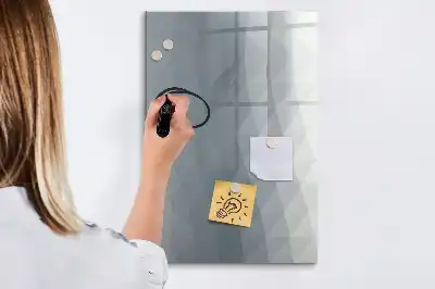 Lavagna magnetica cancellabile a secco con stampa di onde in stile astratto grigio