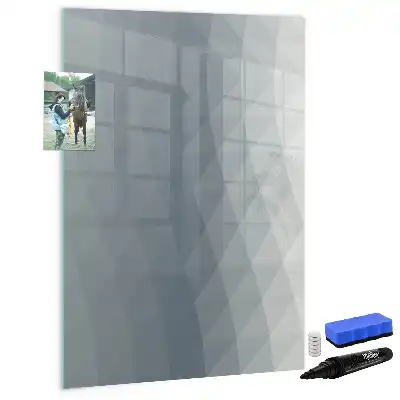 Lavagna magnetica cancellabile a secco con stampa di onde in stile astratto grigio