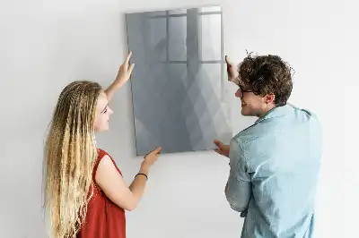 Lavagna magnetica cancellabile a secco con stampa di onde in stile astratto grigio