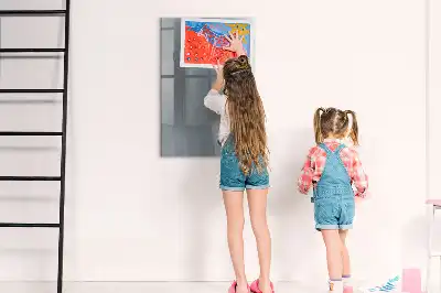 Lavagna magnetica cancellabile a secco con stampa di onde in stile astratto grigio