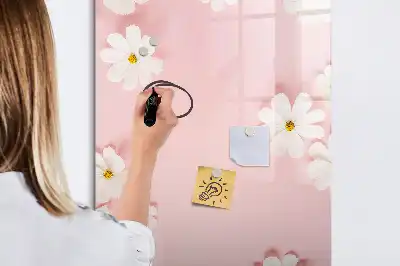 Lavagna magnetica cancellabile a secco decoro fiori