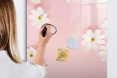 Lavagna magnetica cancellabile a secco decoro fiori