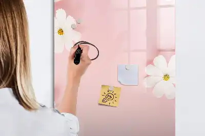 Lavagna magnetica cancellabile a secco decoro fiori