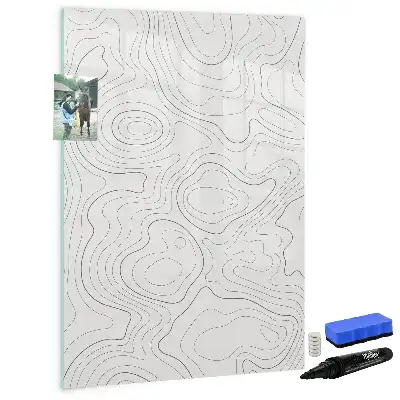 Lavagna magnetica cancellabile a secco con stampa linee astratte
