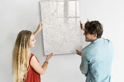 Lavagna magnetica cancellabile a secco con stampa linee astratte