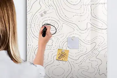 Lavagna magnetica cancellabile a secco con stampa linee astratte