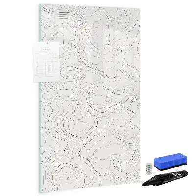 Lavagna magnetica cancellabile a secco con stampa linee astratte