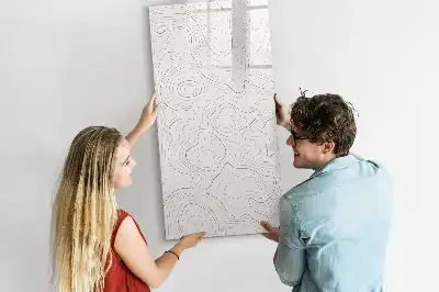 Lavagna magnetica cancellabile a secco con stampa linee astratte