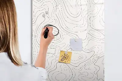 Lavagna magnetica cancellabile a secco con stampa linee astratte