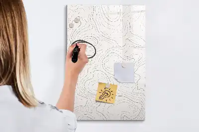 Lavagna magnetica cancellabile a secco con stampa linee astratte