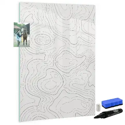 Lavagna magnetica cancellabile a secco con stampa linee astratte