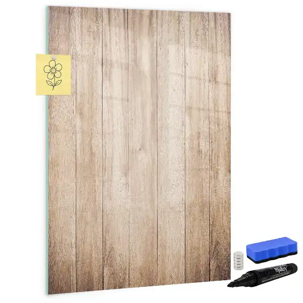 Lavagna magnetica cancellabile a secco con cornice in legno chiaro