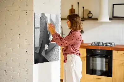 Lavagna magnetica cancellabile a secco con stampa astratta geometrica