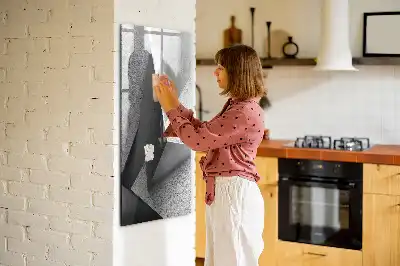 Lavagna magnetica cancellabile a secco con stampa astratta geometrica