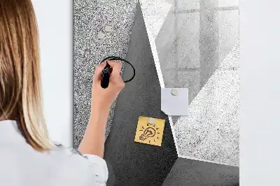 Lavagna magnetica cancellabile a secco con stampa astratta geometrica