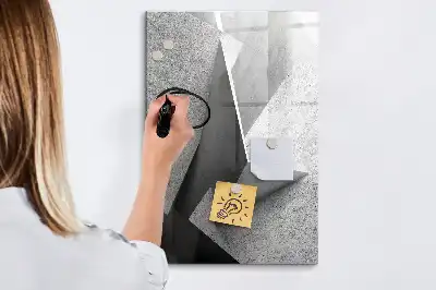 Lavagna magnetica cancellabile a secco con stampa astratta geometrica