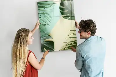 Lavagna magnetica cancellabile a secco motivo monstera tropicale