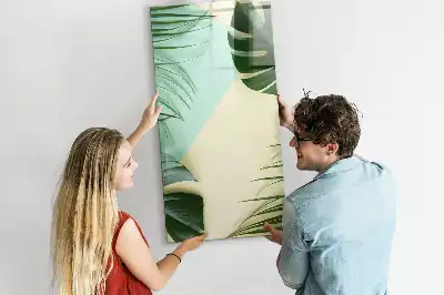Lavagna magnetica cancellabile a secco motivo monstera tropicale