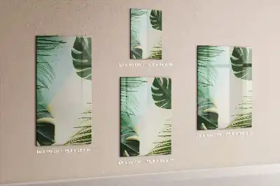 Lavagna magnetica cancellabile a secco motivo monstera tropicale