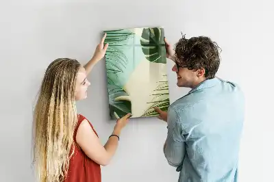 Lavagna magnetica cancellabile a secco motivo monstera tropicale