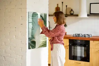 Lavagna magnetica cancellabile a secco motivo monstera tropicale