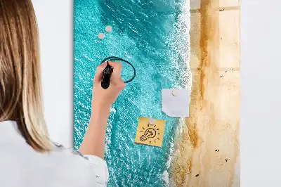 Lavagna magnetica cancellabile a secco con stampa Spiaggia marina