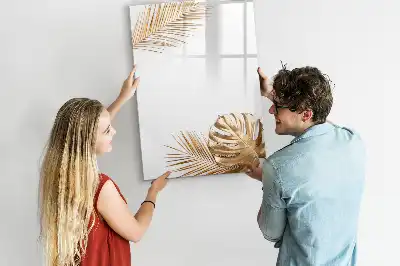 Lavagna magnetica cancellabile a secco decorazione con foglie dorate
