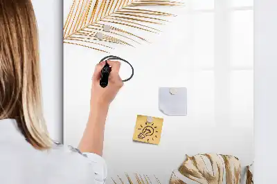 Lavagna magnetica cancellabile a secco decorazione con foglie dorate