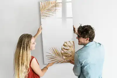 Lavagna magnetica cancellabile a secco decorazione con foglie dorate