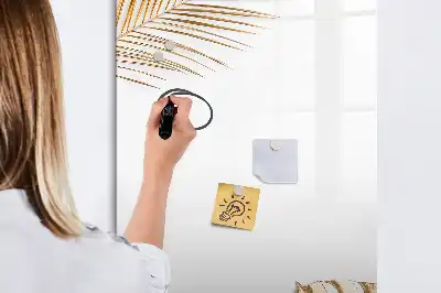 Lavagna magnetica cancellabile a secco decorazione con foglie dorate