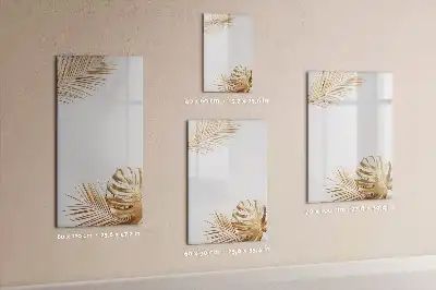 Lavagna magnetica cancellabile a secco decorazione con foglie dorate