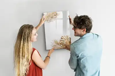 Lavagna magnetica cancellabile a secco decorazione con foglie dorate