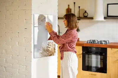 Lavagna magnetica cancellabile a secco decorazione con foglie dorate