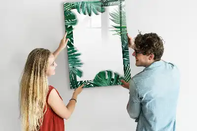 Lavagna magnetica cancellabile a secco con cornice fantasia monstera