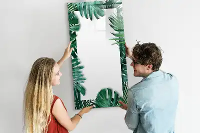 Lavagna magnetica cancellabile a secco con cornice fantasia monstera