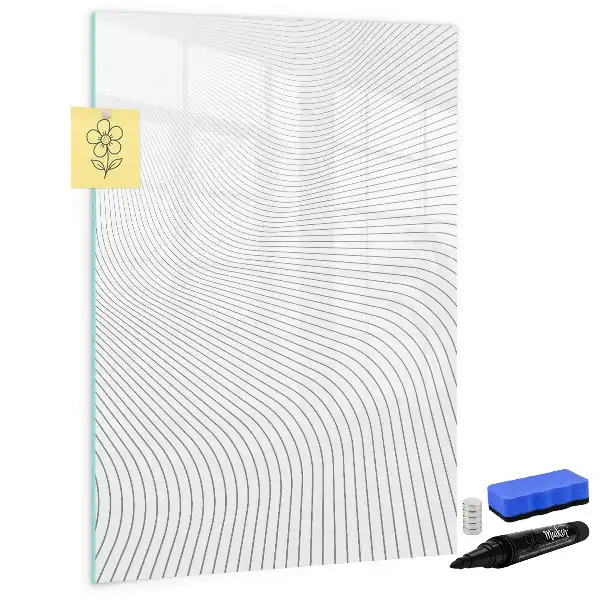 Lavagna magnetica cancellabile a secco con design a linee grigie