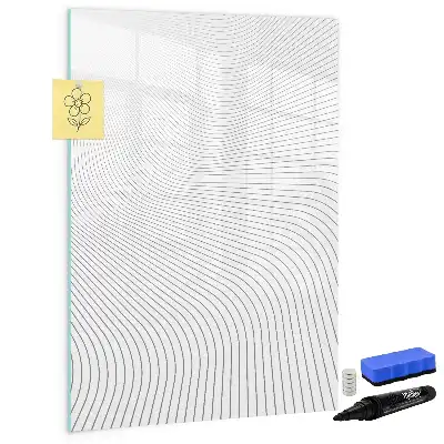 Lavagna magnetica cancellabile a secco con design a linee grigie