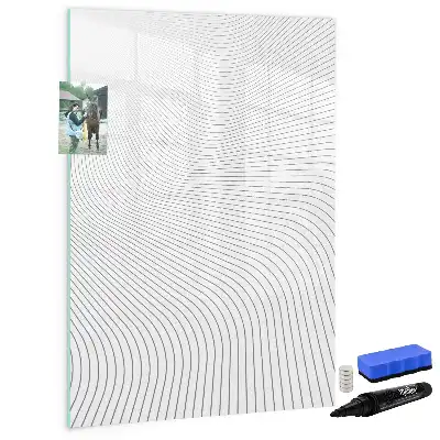 Lavagna magnetica cancellabile a secco con design a linee grigie