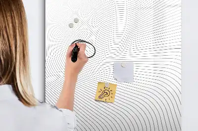 Lavagna magnetica cancellabile a secco con design a linee grigie
