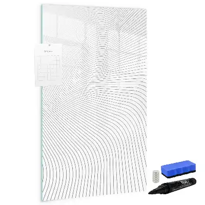 Lavagna magnetica cancellabile a secco con design a linee grigie